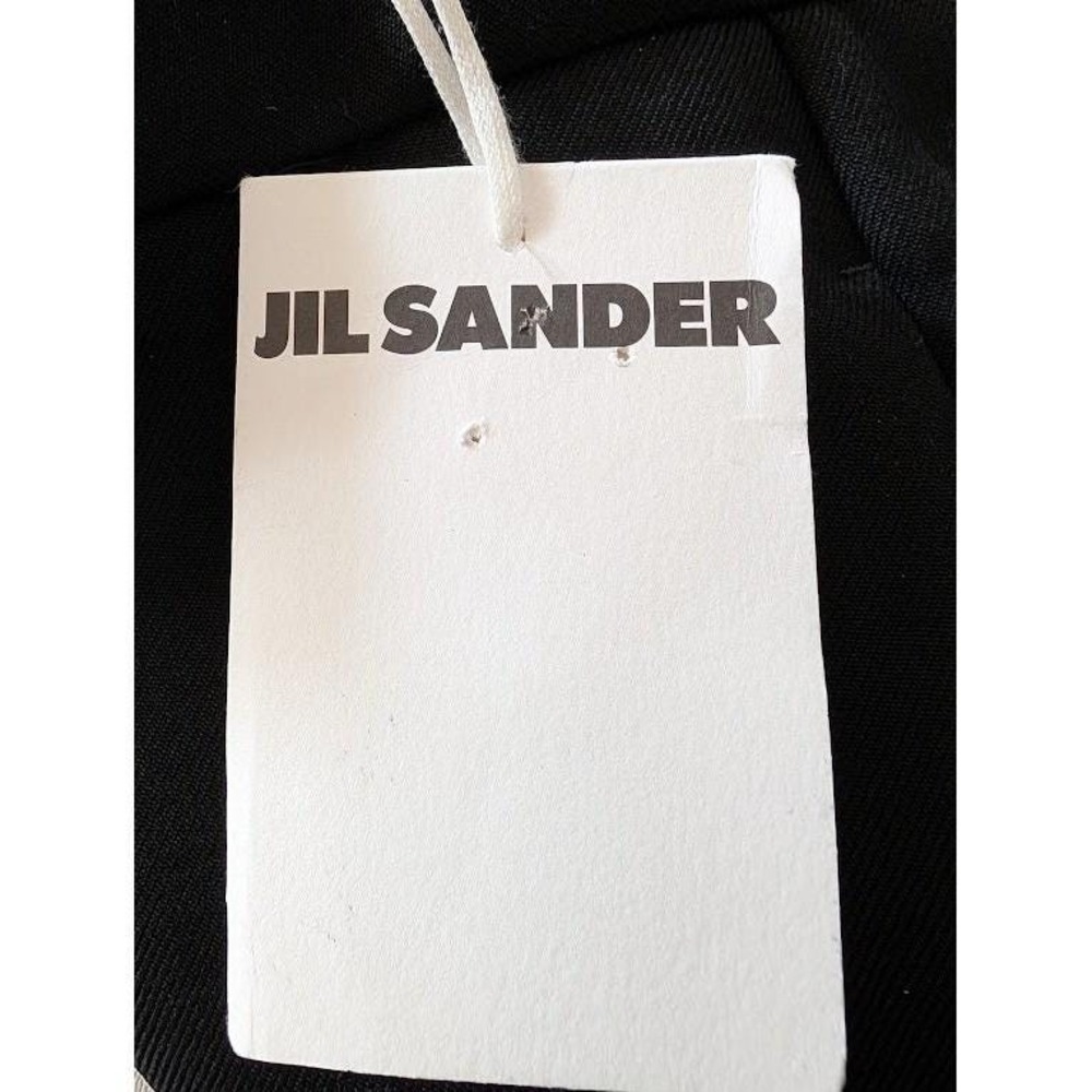 Jil Sander Black Wool Blend Wide Leg Trousers Side Button Detail Size 44 - Picture 14 of 15